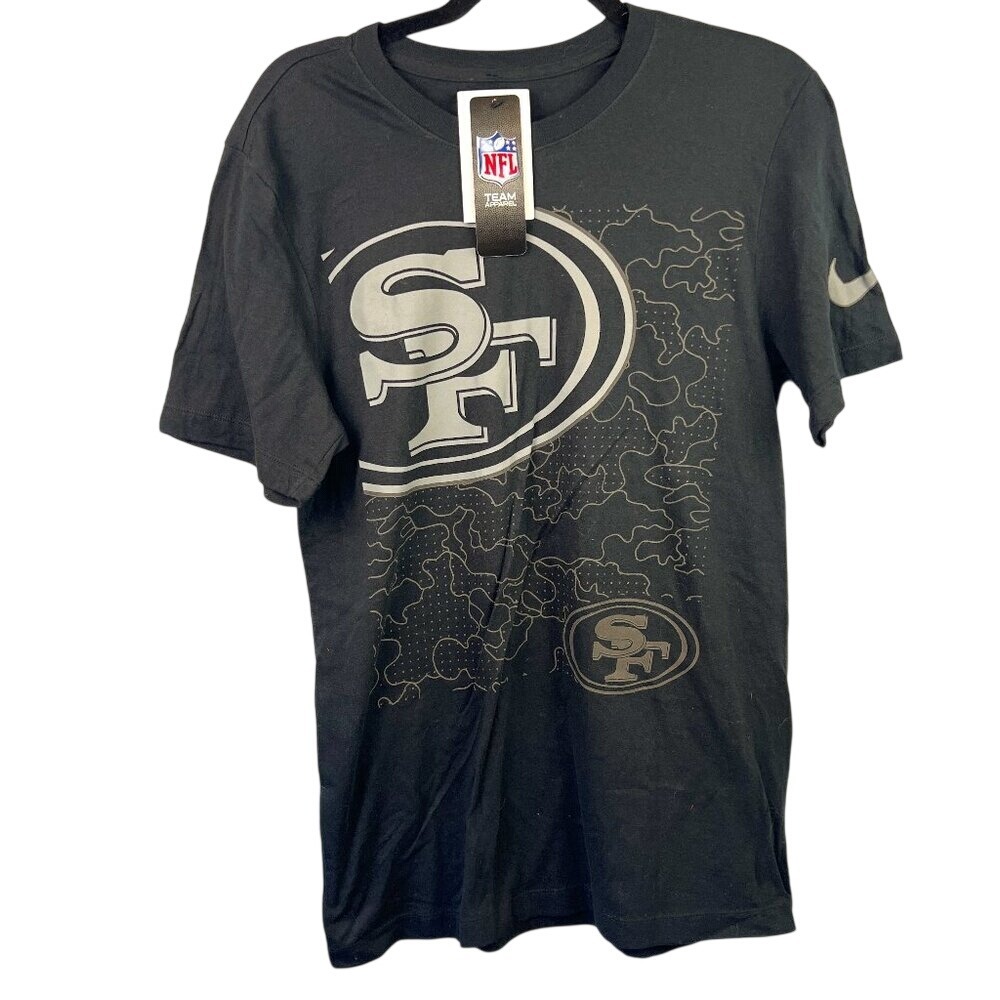 Nike Mens San Francisco 49ers Black Cotton T-shirt‎ Size S NWT
